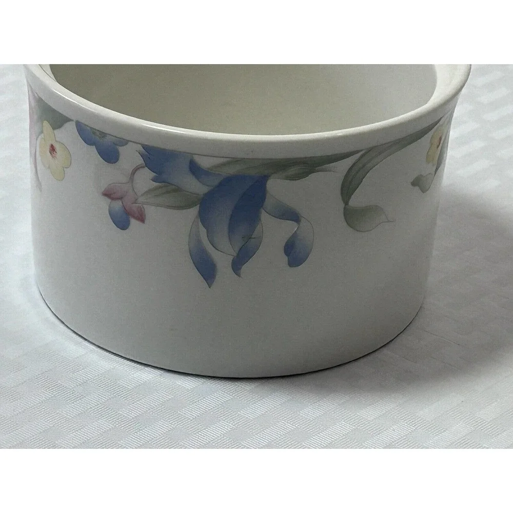 Vintage Lynns Fine China Pastel Iris Floral‎ Sugar Bowl Dish